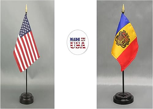 Miniatura 33 de Juego de banderas de escritorio de Afganistán, hecho en Estados Unidos, de rayón de 4 x 6 pulgadas, escritorio de oficina y pequeñas banderas