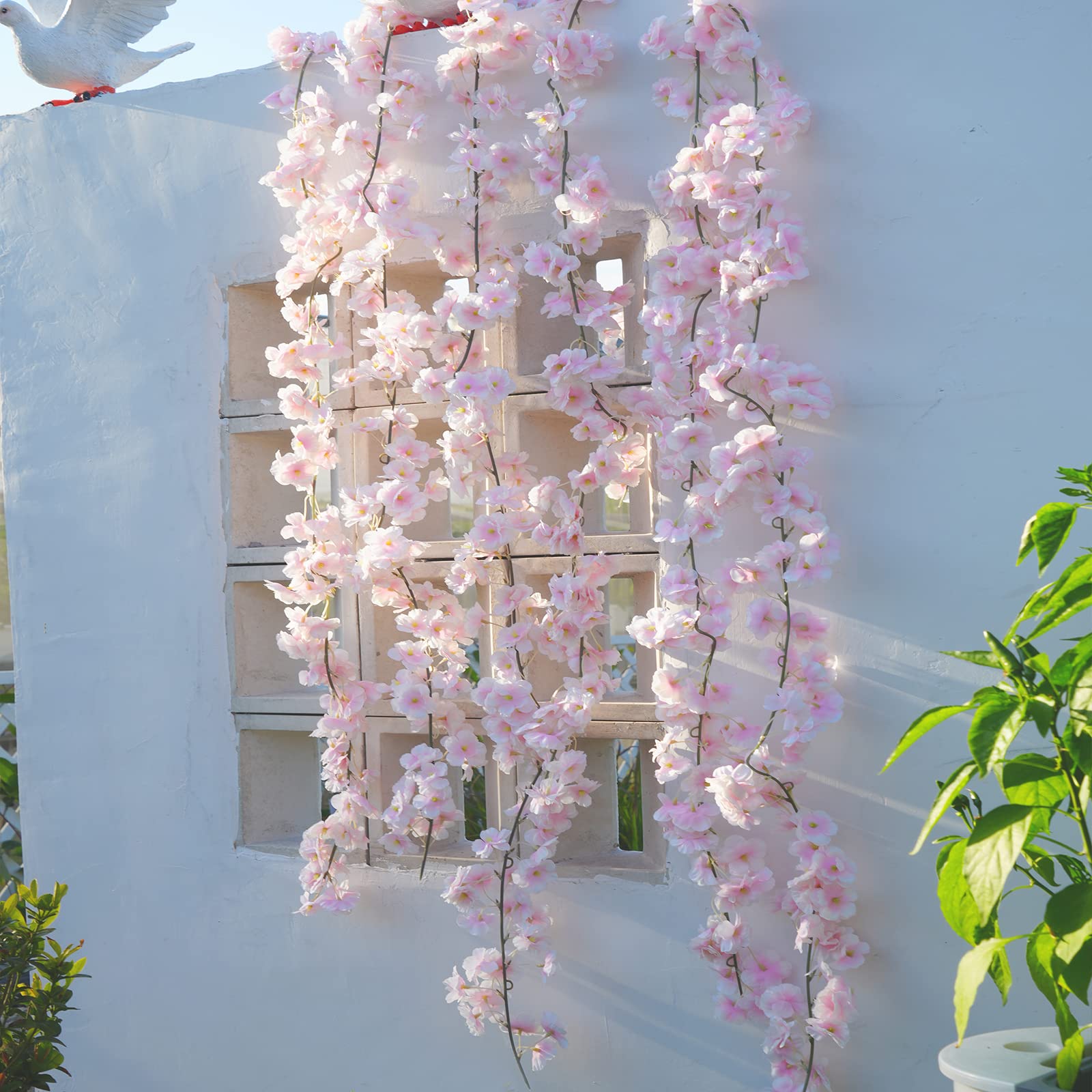 Guirlande Fleurs De Cerisier Artificielles – 2 Pièces De 1.8 Mètres – 120 Fleurs En Soie – Décoration Maison, Jardin, Mariage
