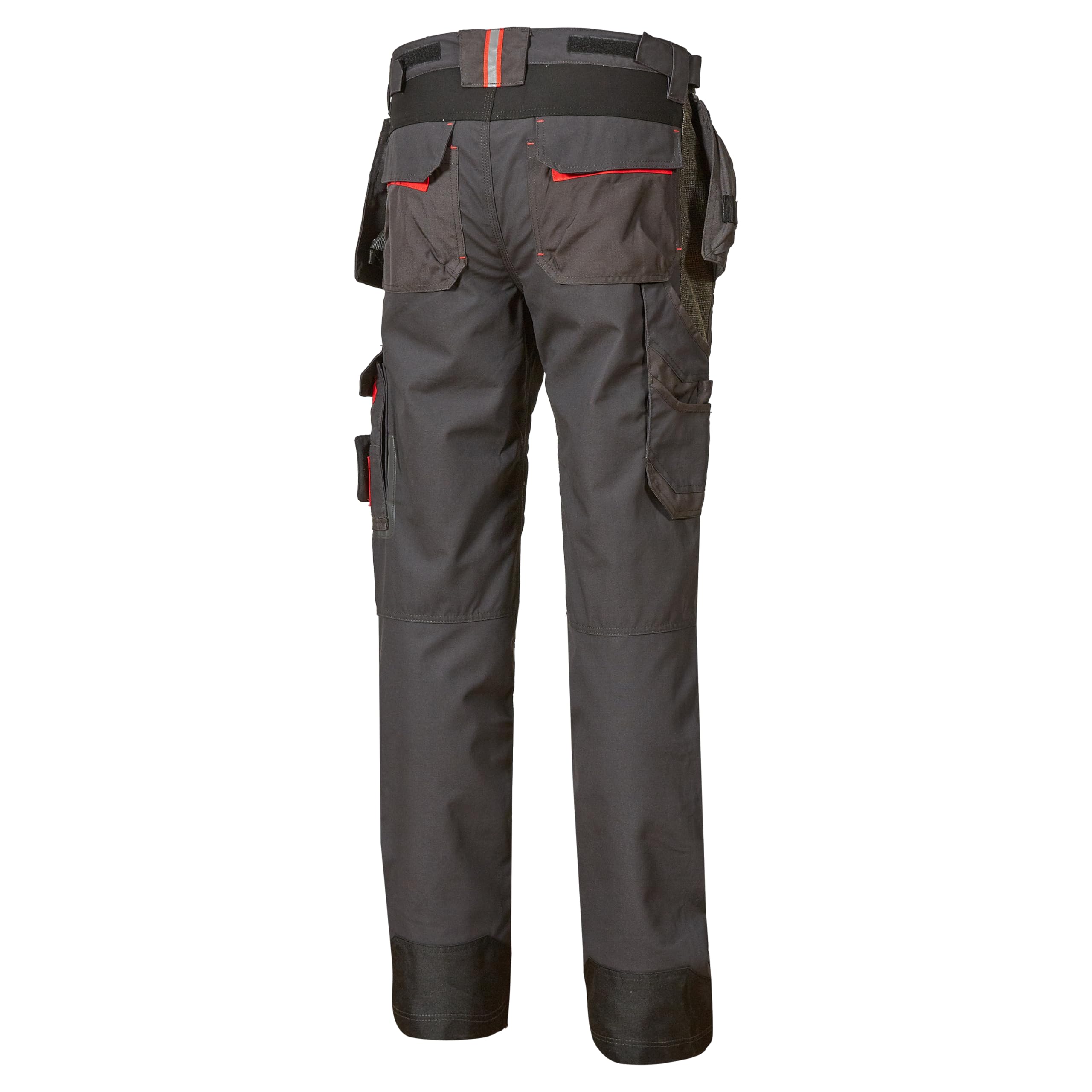U-Power RACE, pantalón de trabajo para hombre, pantalón cargo con cintura elástica, con bolsillos para rodilleras, multibolsillos, tela cómoda, ropa exterior resistente y duradera - Grey Meteorite 44