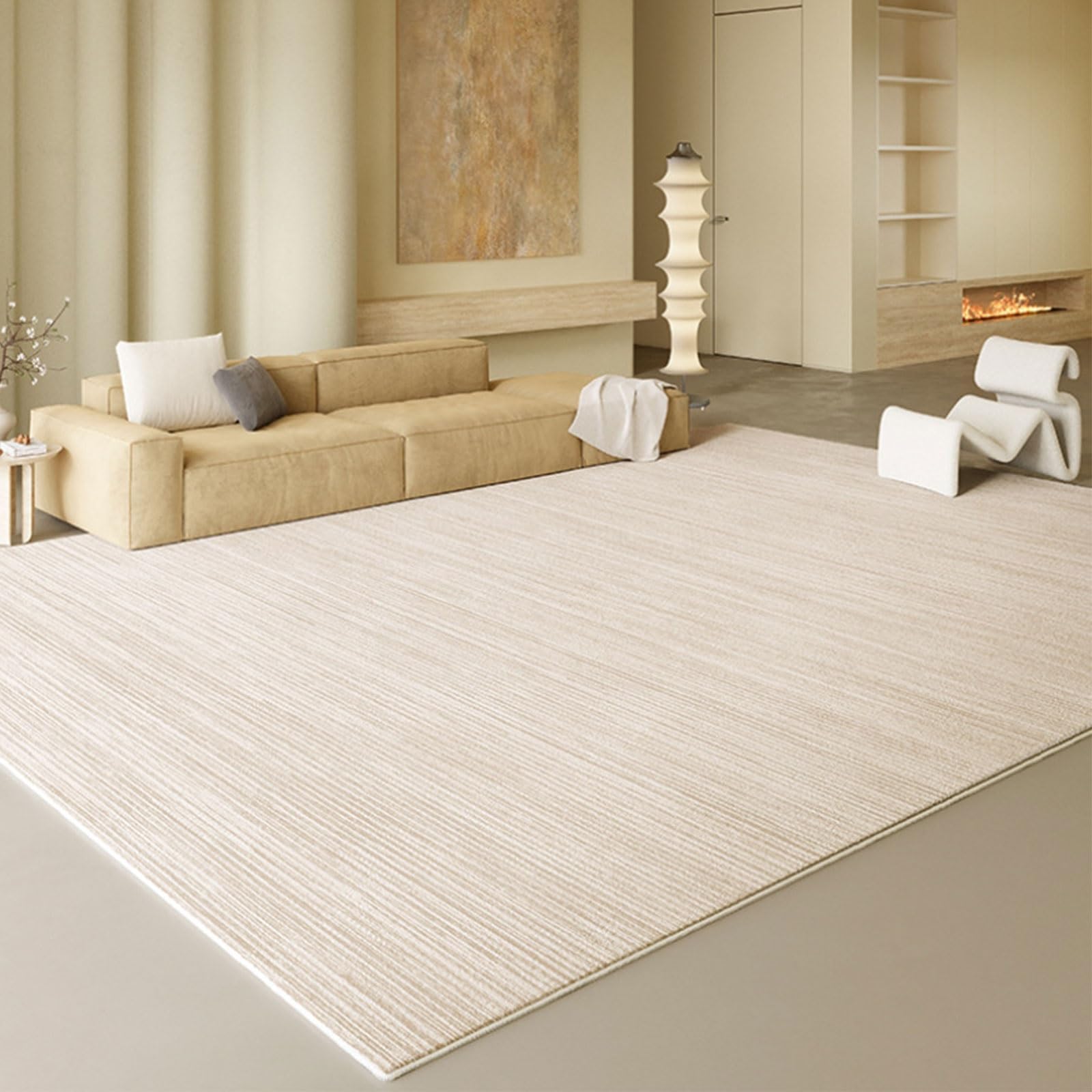 Tapis antidérapant et lavable en fausse laine pour effacer les taches