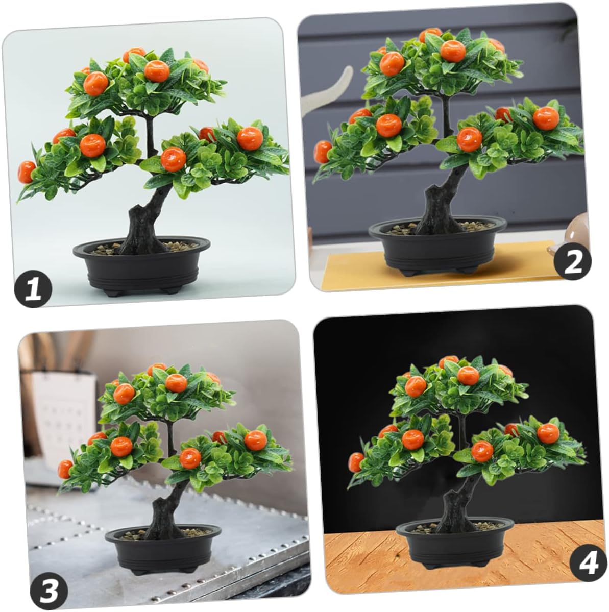 MAGICLULU 2Pcs Artificial Fruit Tree Decor Realistic Simulation Bonsai Potted Plant for Home Office and Shop Decoration Elegant Indoor Greenery for Atmosphere