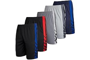 5 Pack Men's Mesh Athletic Basketball Shorts - Quick Dry Activewear with Pockets