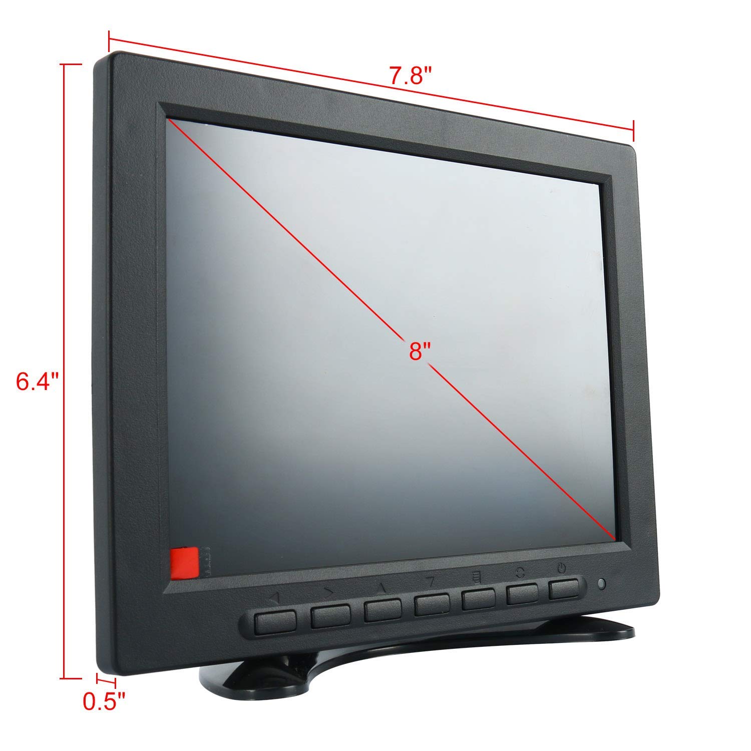 8 pouces Portable LCD Moniteur de sécurité 1024x768 Résolution Affichage HD Couleur Écran Vidéo Soutien USB AV BNC HDMI Entrée VGA BNC pour PC CCTV