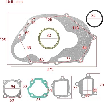FLYPIG PW80 Complete Engine Gasket Kit for Yamaha 80cc PY80 BW80 Y-Zinger