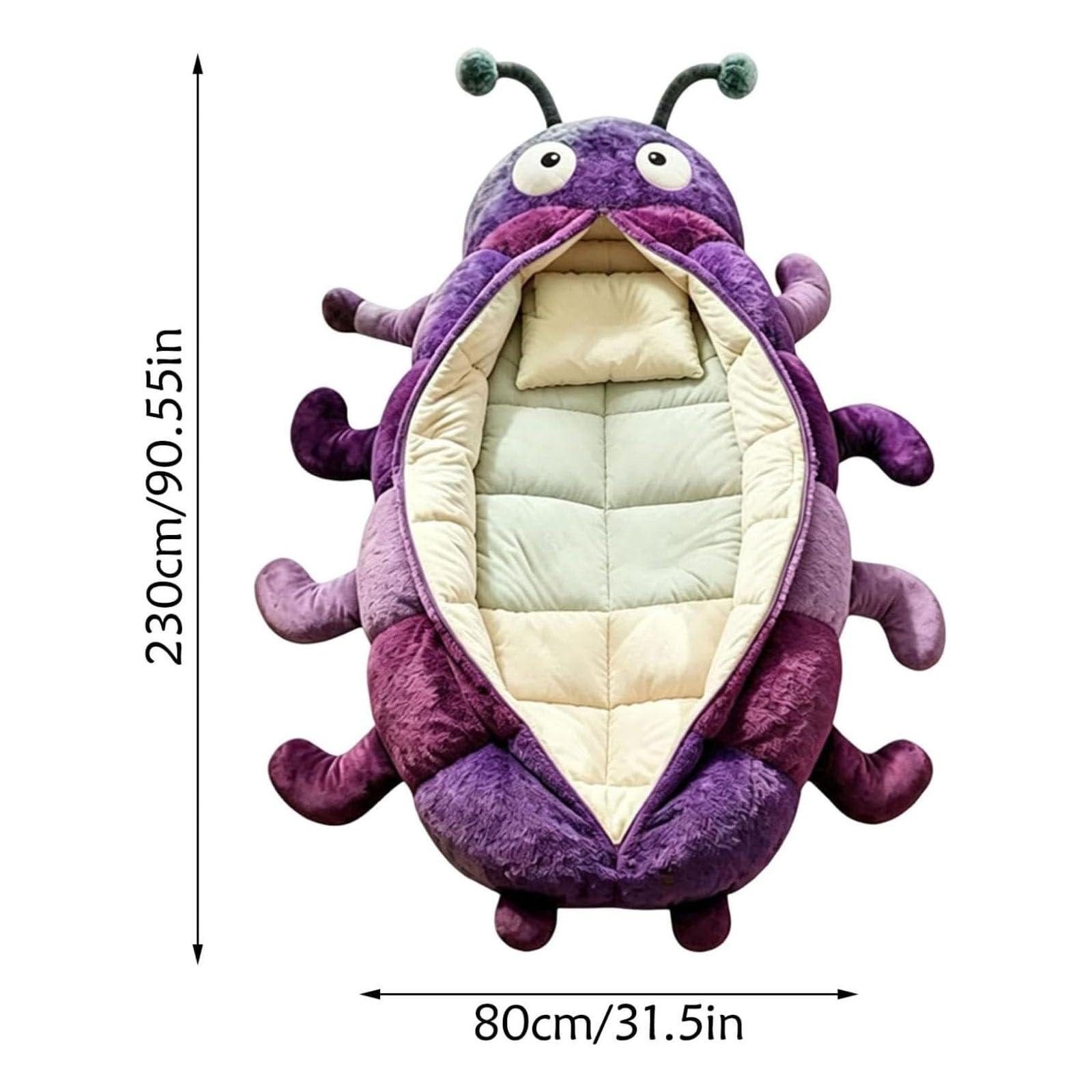 2026 New Catapillar Sleeping Bag, Hugging Caterpillar Sleeping Bags, Plush Cocoon Lounge Pod with Adjustable Pull Cord, Oversized Caterpillar Sleeping Bag for Home, Dorm, Travel Naps — view 7