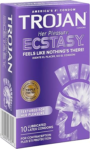 Miniatura 10 de Trojan Her Pleasure Ecstasy - Condones lubricados - 10 unidades