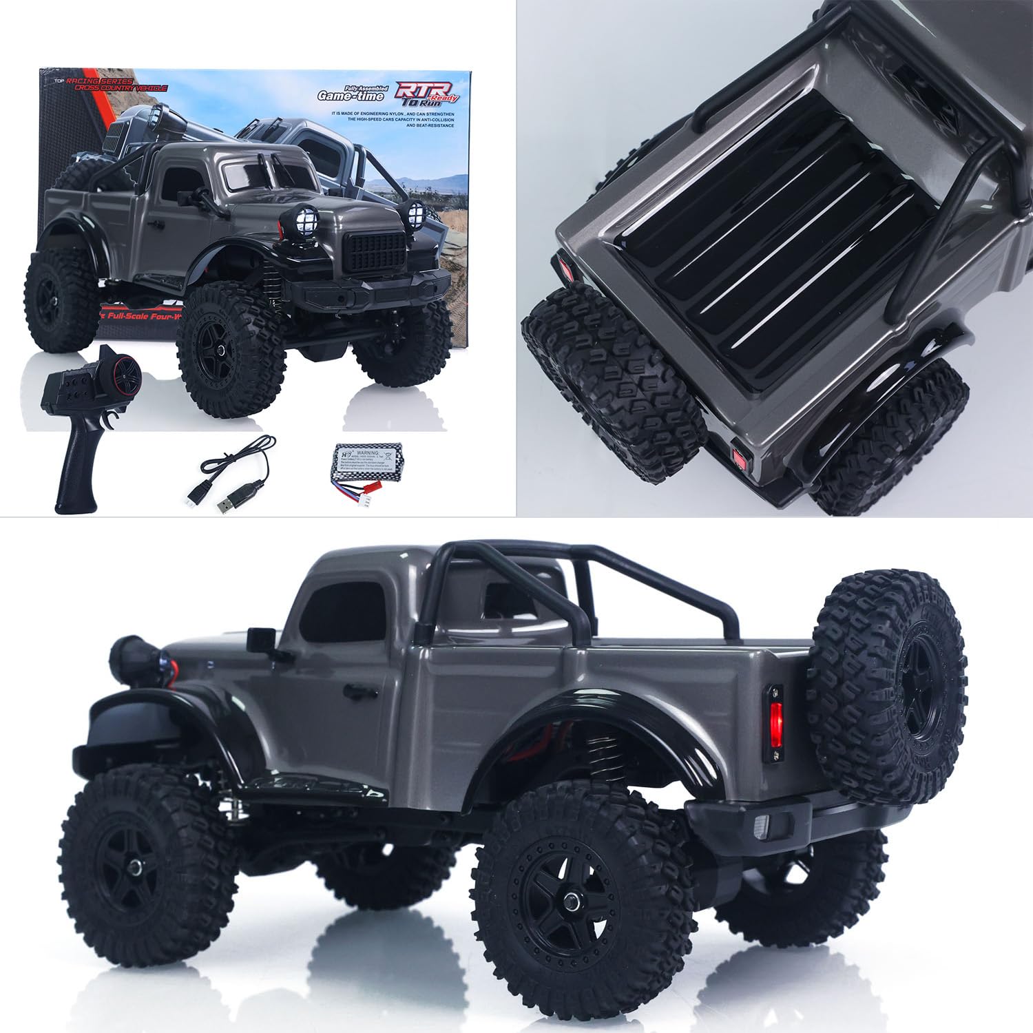 TOUCAN RC HOBBY 2,4G Funkgesteuerter Pickup Truck 1:18 4WD RC Geländewagen C8813 Simulation Rock Crawler Auto RTR Bürstenmotor ESC Batterie Outdoor
