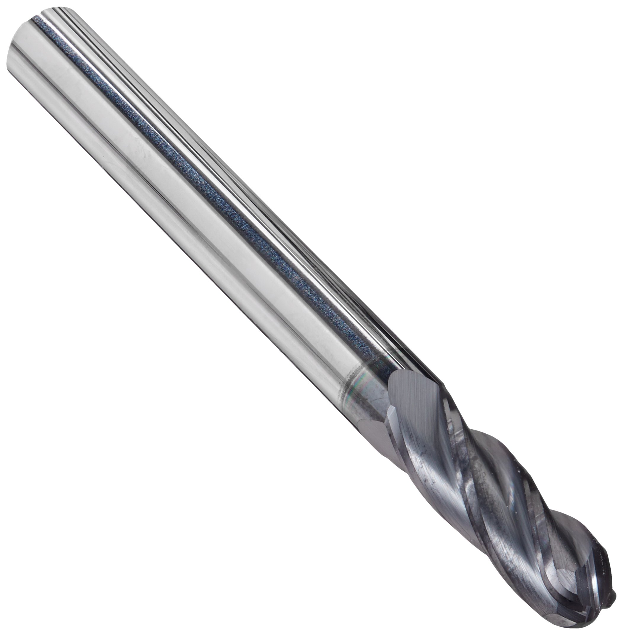 Kodiak Cutting Tools KCT133351 USA Made Ball Nose Premium Carbide End Mill AlTiN Coated 4 Flute 1/4 Shank 3/4 Length of Cut 2-1/2 Overall Length 1/4 Diameter