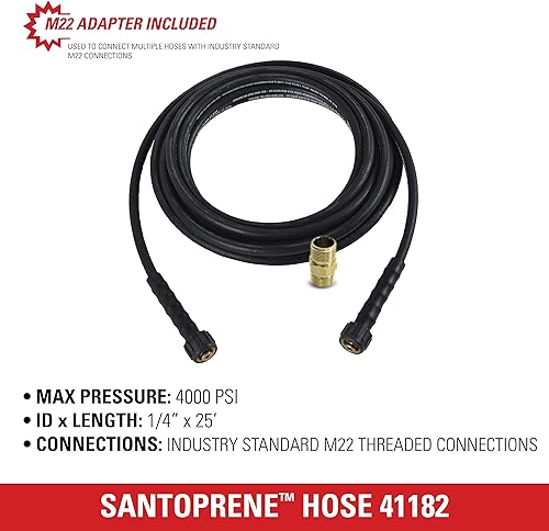 Miniatura 5 de Simpson Cleaning 41182 Santoprene Series 4000 PSI - Manguera de lavado a presión, uso en agua fría, diámetro interior de 14 de pulgada, 25 pies,