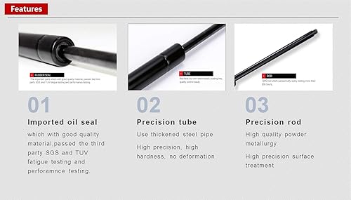 Miniatura 3 de 2 soportes de elevación para capó delantero de 14.75 pulgadas, se adapta a 2006-2010 H3 2009-2010 H3T - Barra de apoyo de resorte de gas de choque