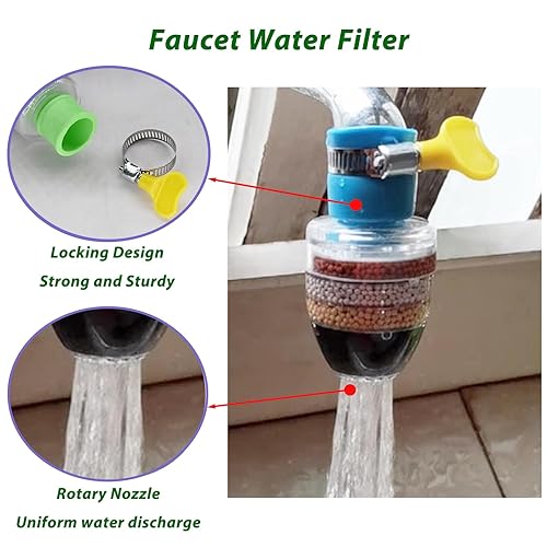 Miniatura 3 de 6 filtros de agua para grifo, cartucho de 6 capas, filtros de carbón activado, grifo de filtro de agua, reemplazo de purificador de agua para