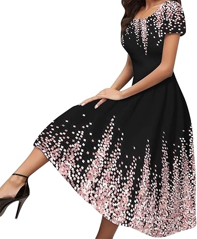 Vintage Blumenkleid Damen - Ärmellos Mit V-Ausschnitt Für Sommer & Festival