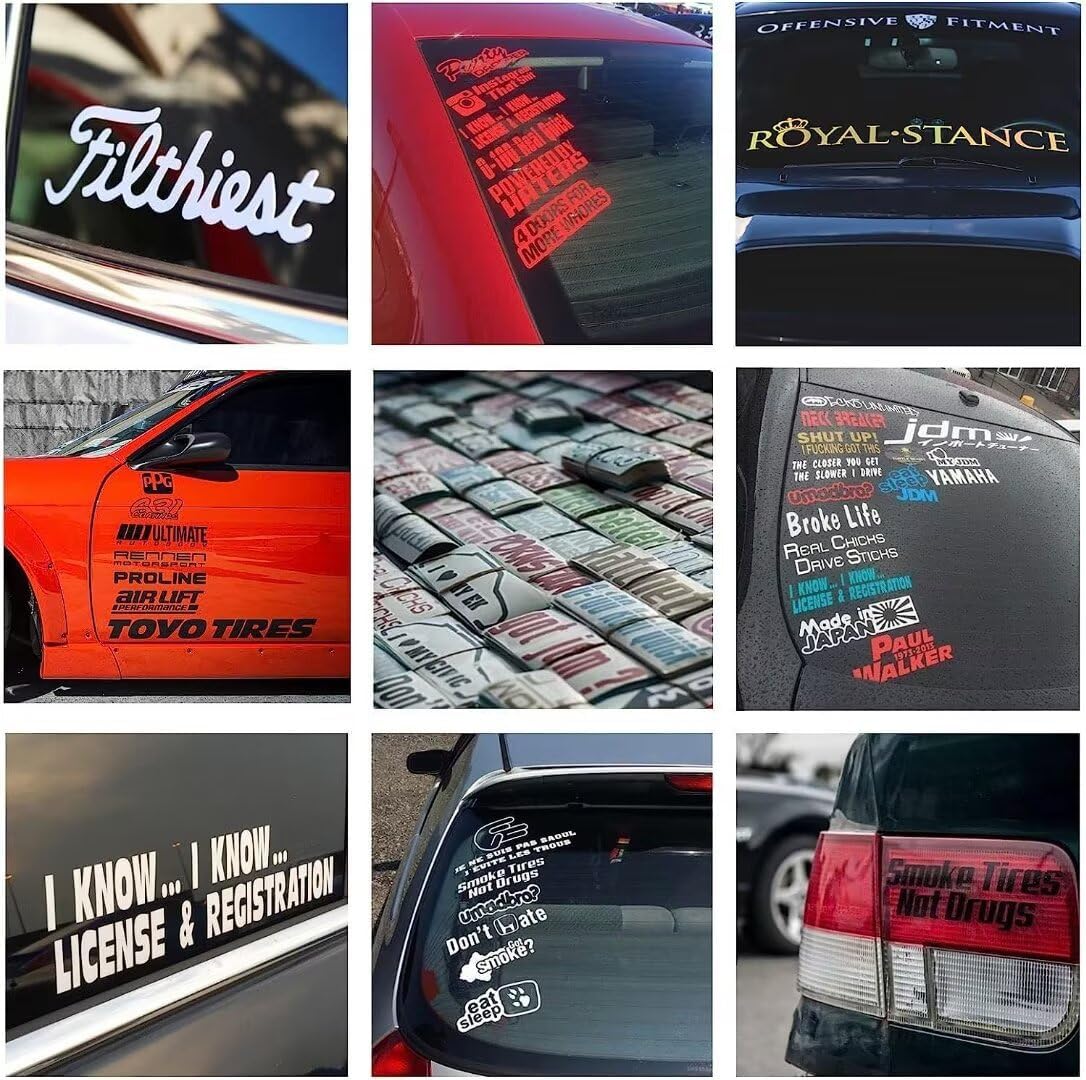 Personalize Your OWN Windshield Decal - Custom Vinyl Sticker Car Window - Car Windshield Graphic Name Letters Car Truck Door Banner（2PCS） image 3