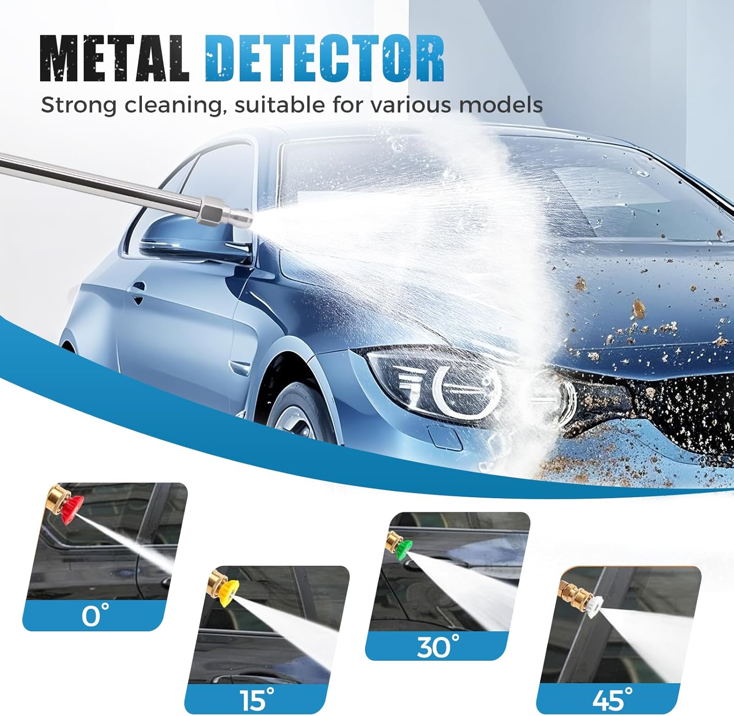 4000 PSI 伸縮式高圧洗浄機ワンドセット 雨樋&amp;屋根排水&amp;壁掃除用 パワーウォッシャーランス 5つの噴霧ノズル