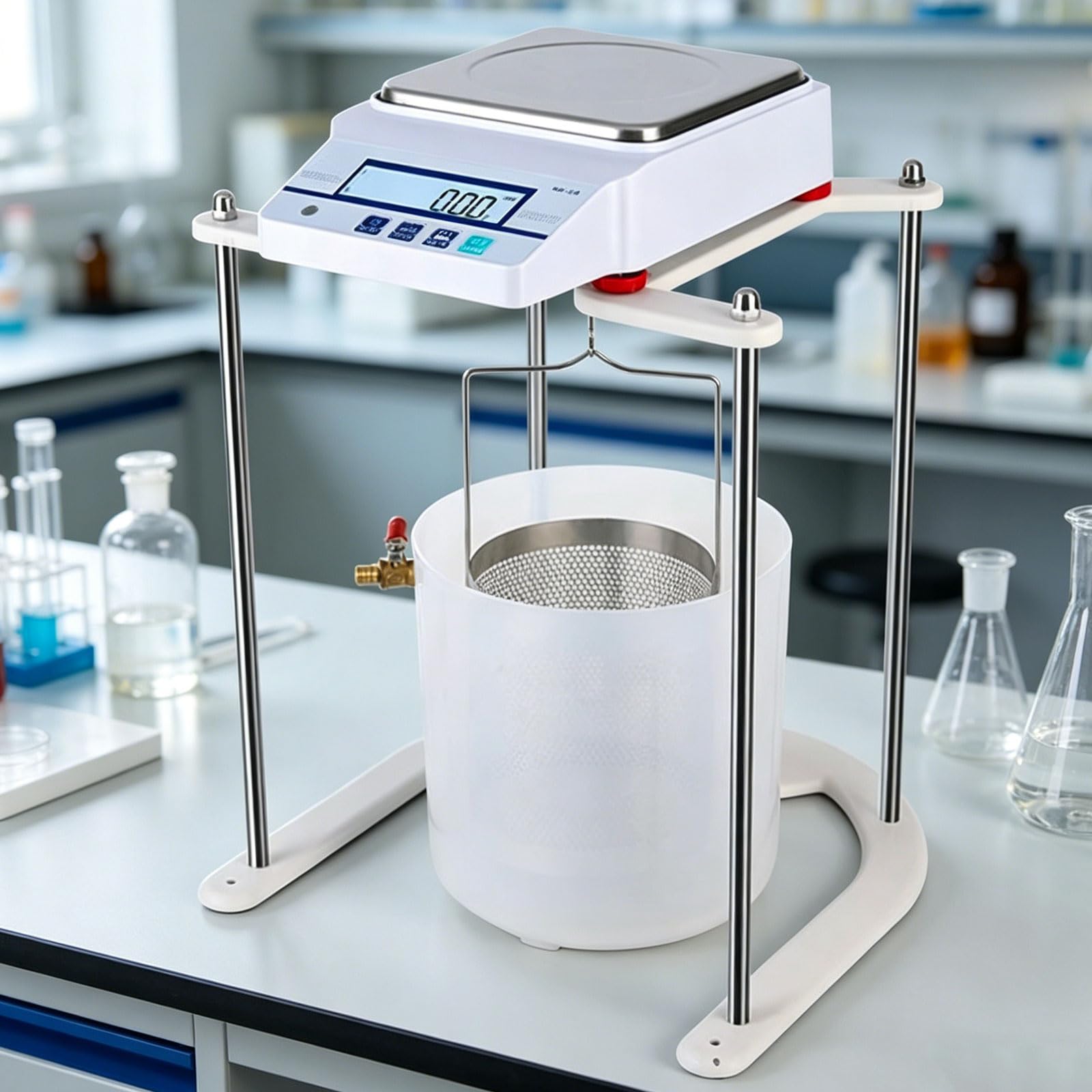 BDJSN Electronic Hydrostatic Balance, 1kg/2kg/5kg Precision Electronic Scale with LCD Display, 0.01g Readability, for Laboratory, Industrial and Home Use