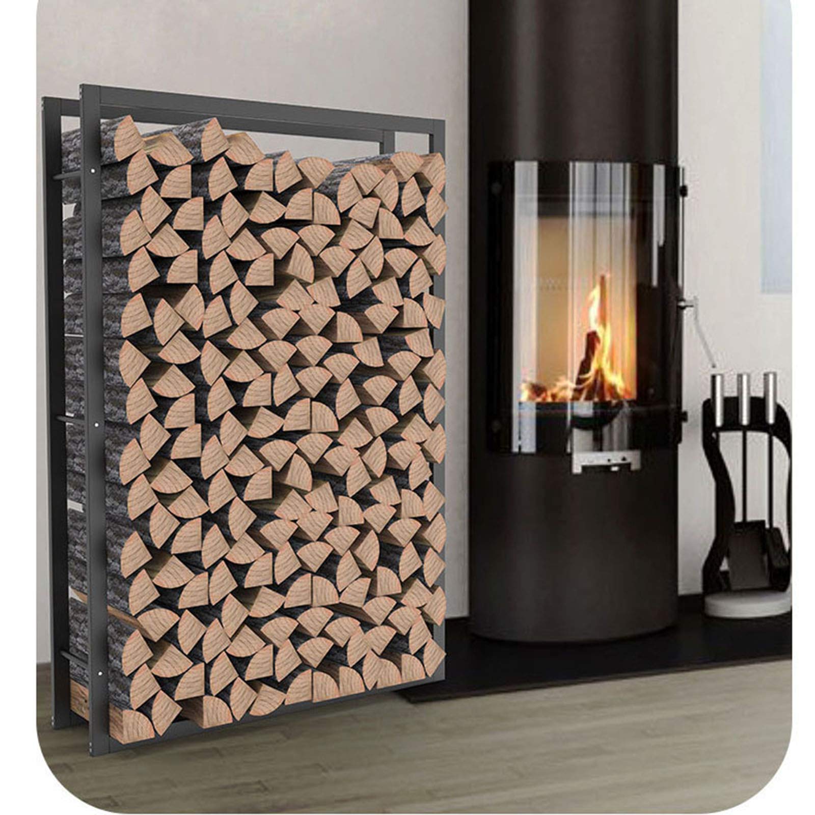 Support à bois de chauffage, 330 x 320 x 1120 mm, range-bûches d' intérieur
