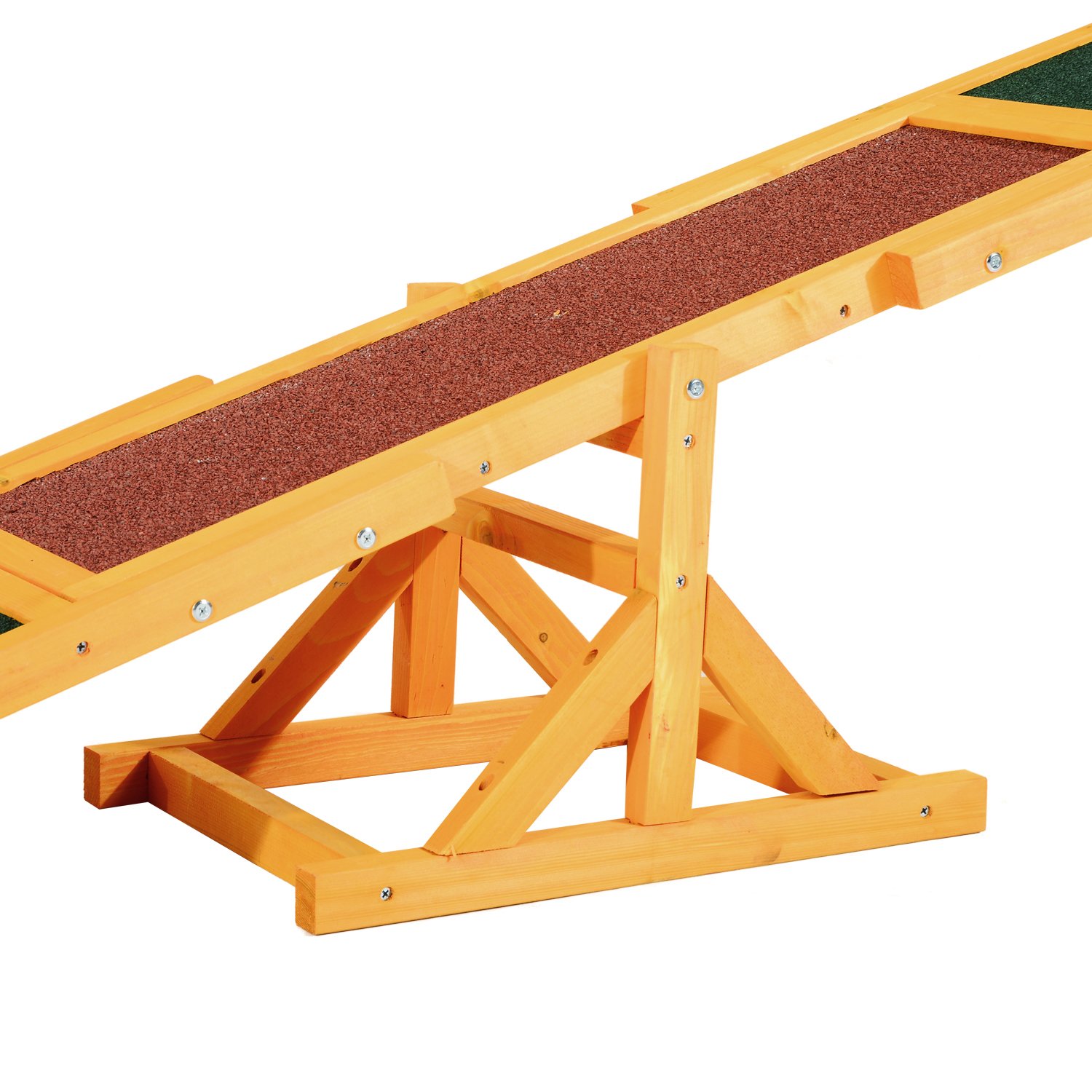 PawHut Balancín para Perros 180x30x30 cm Agility Ejercicio Entrenamiento para Mascotas con Superficie Antideslizante Carga Máxima de 50 kg Mutlicolor