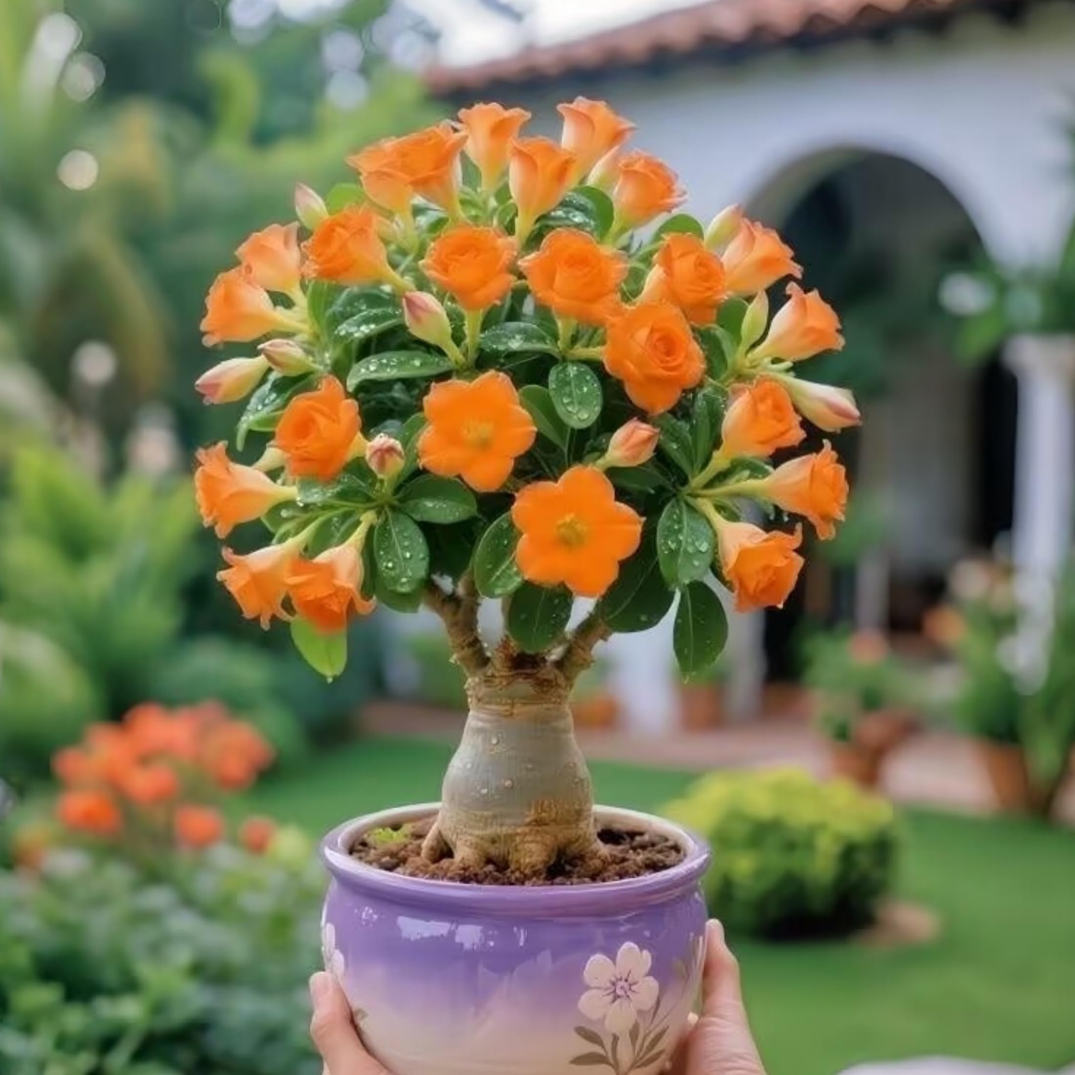 Mix Rizoma Di Rosa Del Deserto, Resistenti Al Freddo E Alla Siccità, Facile Da Coltivare, Splendide esposizioni in giardino-2 Rizoma-B