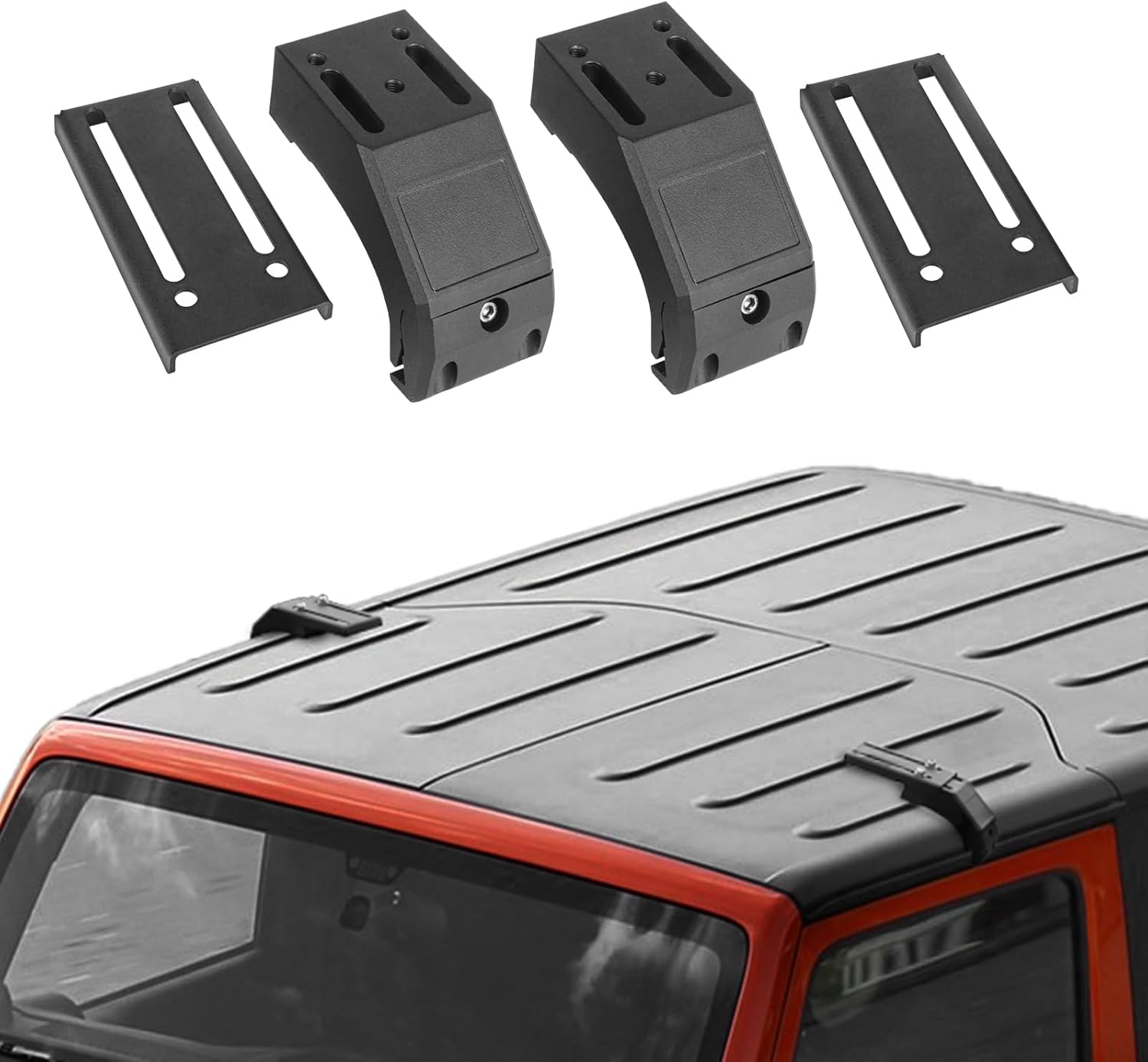 Roof Rack Mounting Brackets for 2007-2018 Jeep Wrangler JK, Gutter Mount Roof Rack Compatible with Most Roof Racks, 2pcs
