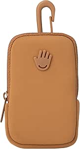 Touchette Zippered Pouch, Attachable Fashion Accessory with Snap Hook for Touchland Hand Sanitizer 1FL OZ., Caramel
