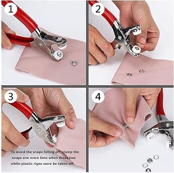 10L0L Stainless Steel Snap Button Kit with Pliers 3/8 Inch 100Pcs