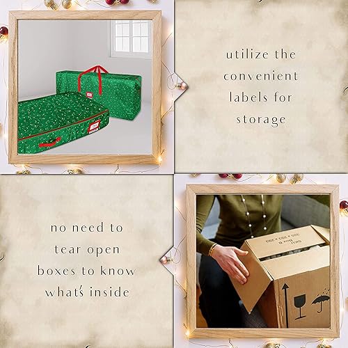 Miniatura 4 de Caja de almacenamiento grande para adornos de Navidad, contenedor de almacenamiento que mantiene 128 adornos navideños y accesorios de Navidad,