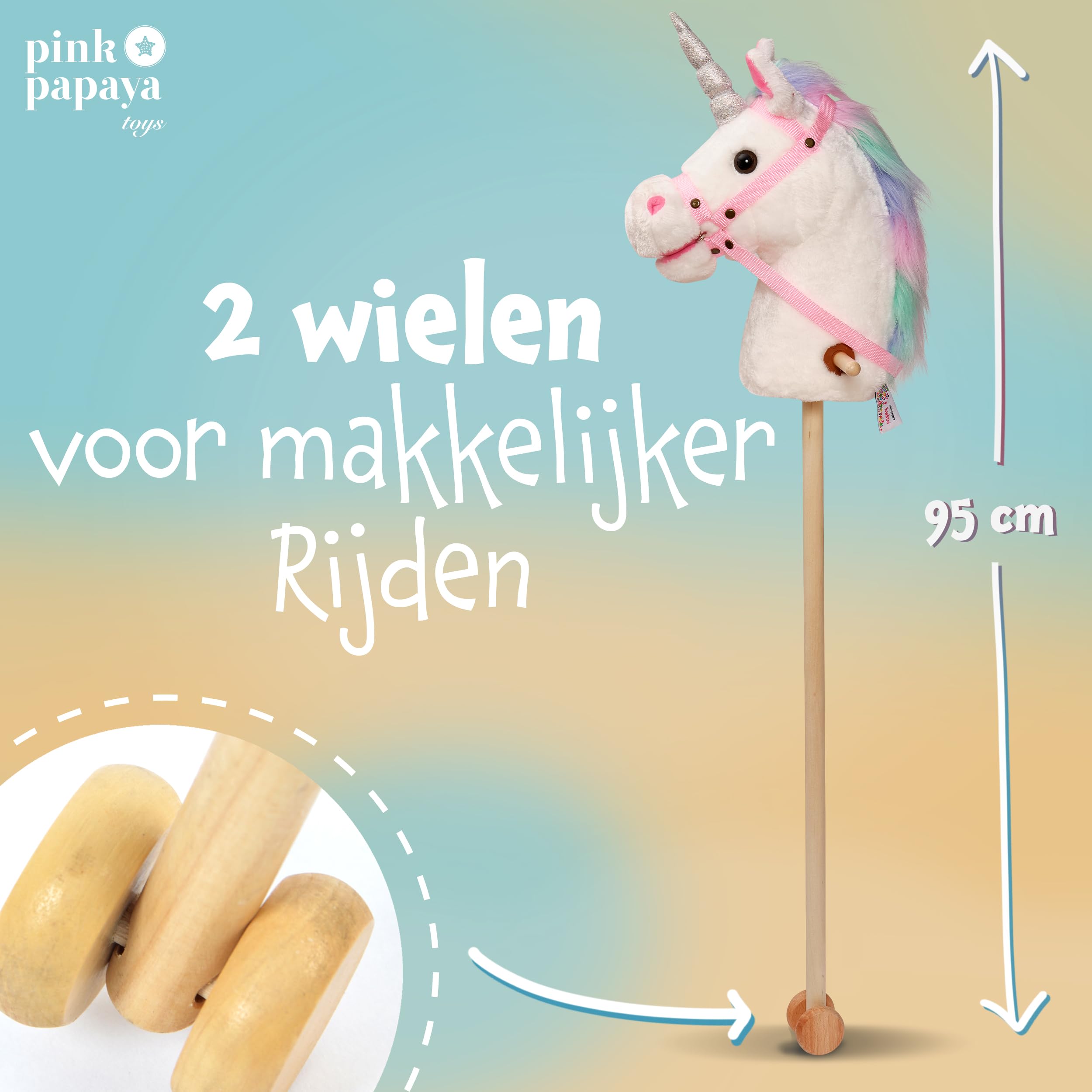 Pink Papaya Caballo de Juguete, Bonito Caballo de Juguete con Sonido: Relincho y Sonido de galopeo