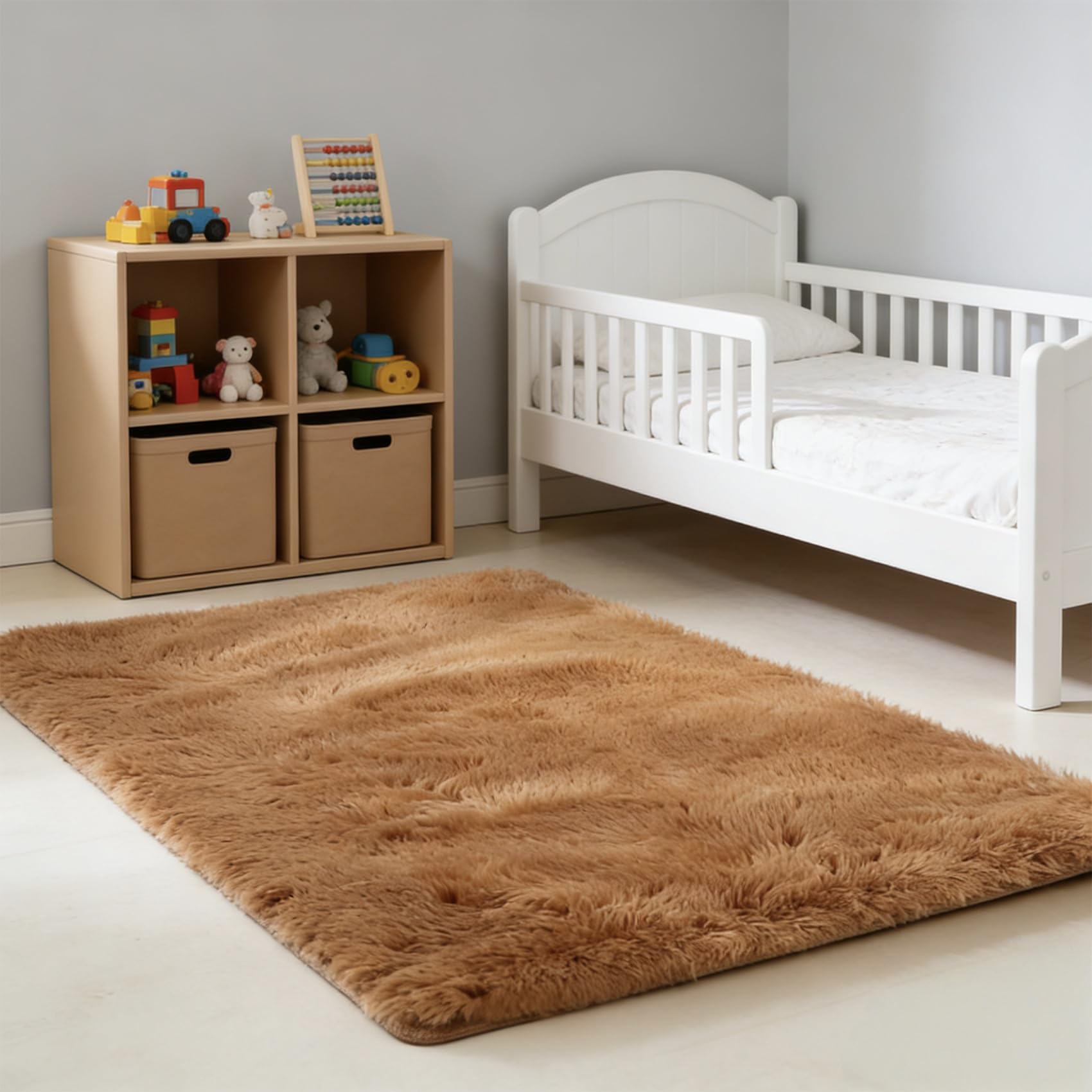 Tapis de salon moelleux marron pour réchauffer votre chambre et couloir