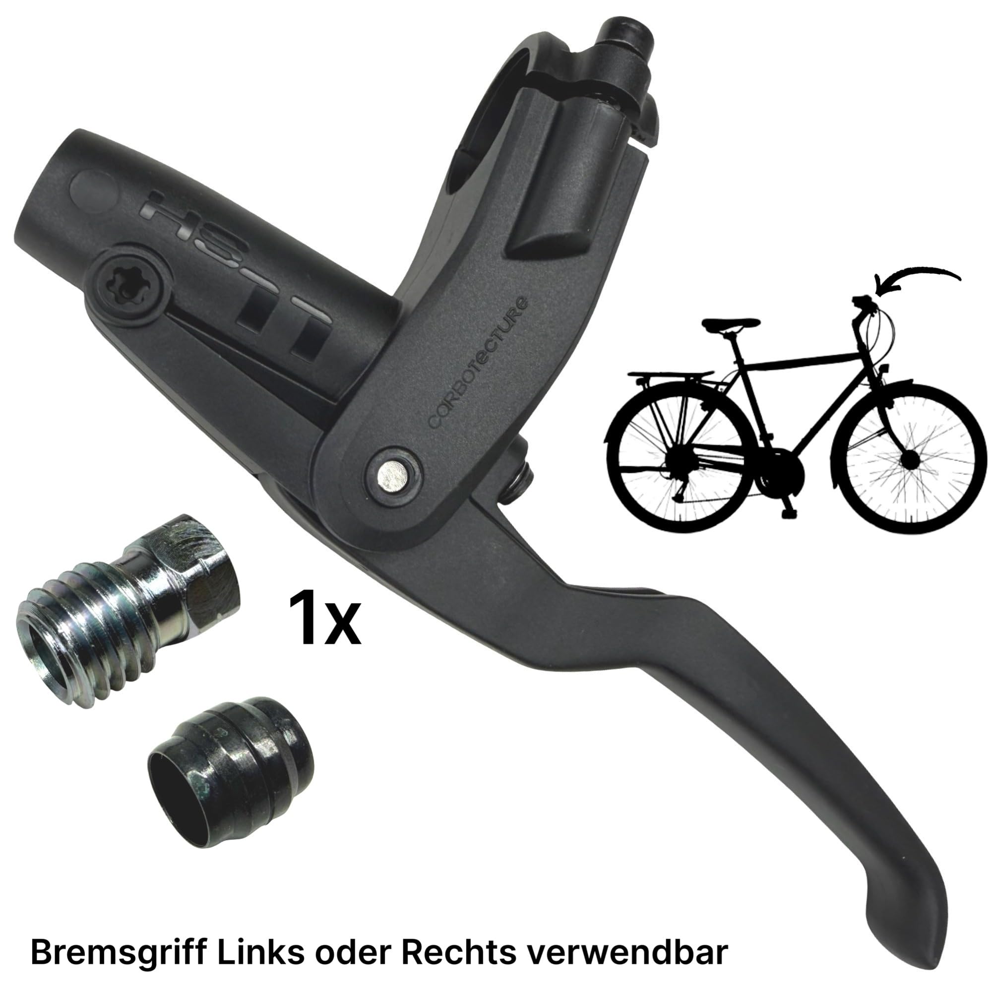 F26 Original Hs11 Ersatz Bremshebel Links oder Rechts verwendbar, Bremsgriff kompatibel mit Magura Hs11 und Hs22 Hydraulische Felgenbremse mit Olive und Überwurfschraube