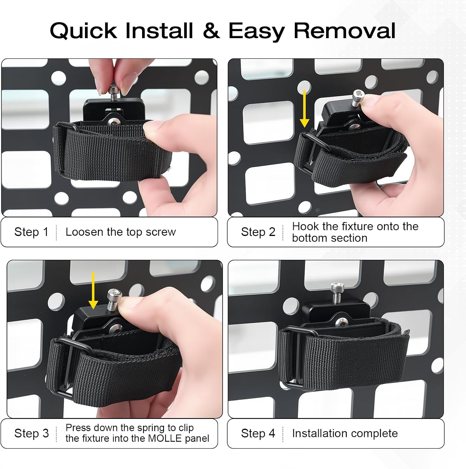 Quick Release Molle Panel Tool Holder with Adjustable Strap, 2 Pack
