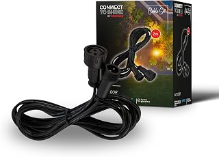 BRILONER - Connect to Shine 12V Gartensystem 2m Verlängerungskabel, Erweiterung, IP67 gegen zeitweiliges Untertauchen, Steckverbindung, Zubehör, 2m, Schwarz