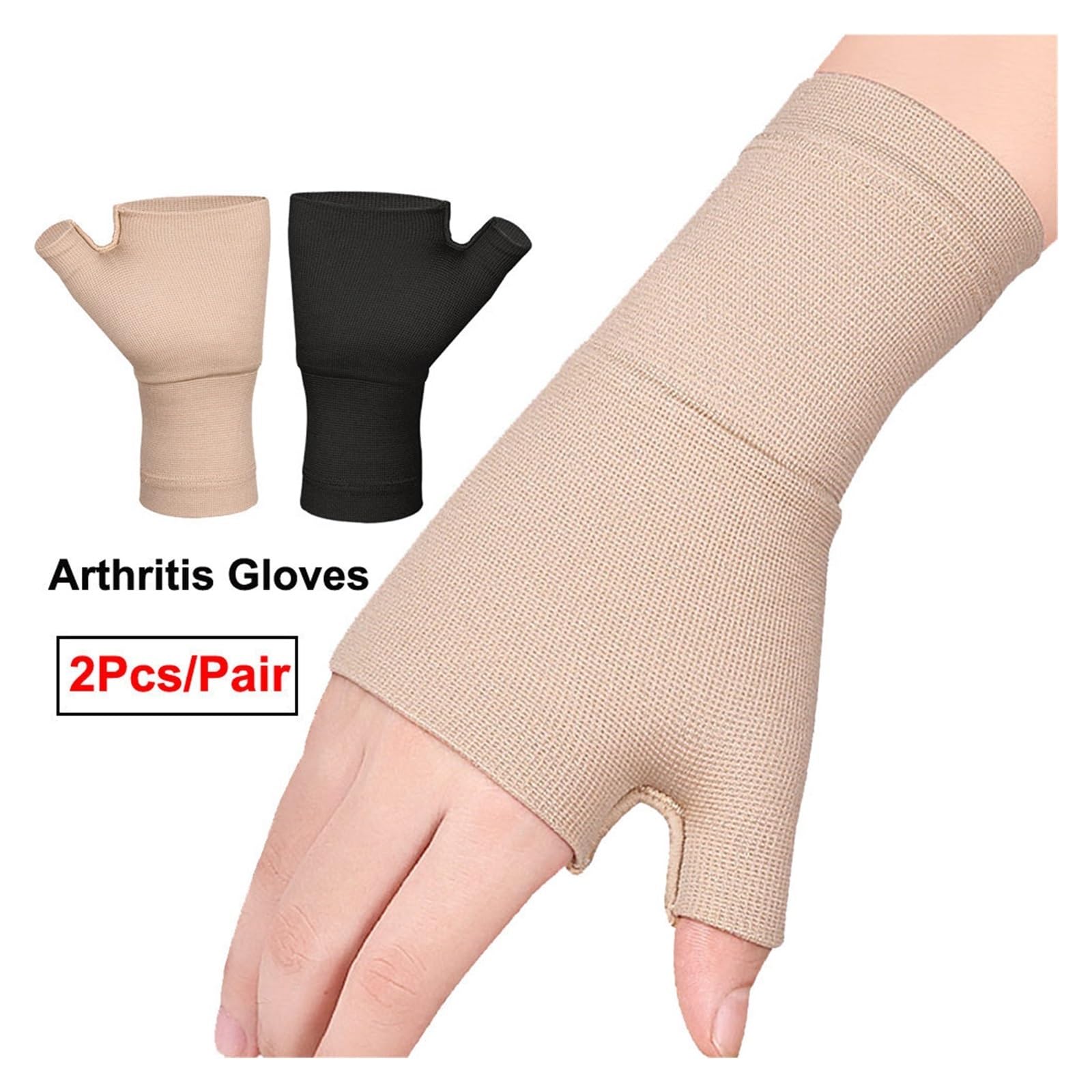 Handgelenkstütze 1 Paar Kompressions-Arthritis-Handschuhe, Handgelenk- und Daumenstützhülse for Unisex(Black,M)
