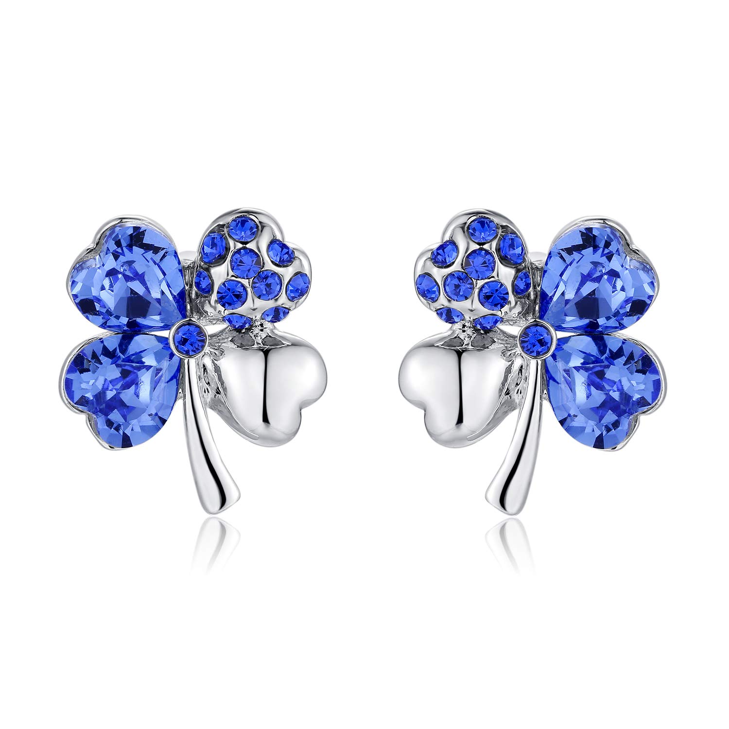 KRUCKEL Four leaf clover Lucky, joy, hope, faith, kindness, cheerful, confident, everyday is full of Love earrings made with Swarovski® crystals – 7071010
