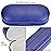 Muf 2 in 1 Contact Lens Case and Glasses Case, Double Sided Design with Mirror, Portable Travel Kit with Tweezer, Remover and Solution Bottle, Blue