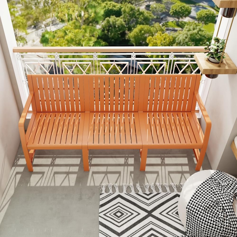 Indoor/Outdoor Furniture Waterproof PP Material - Easy Assembly Patio Conversation Set (Apricot Brown)