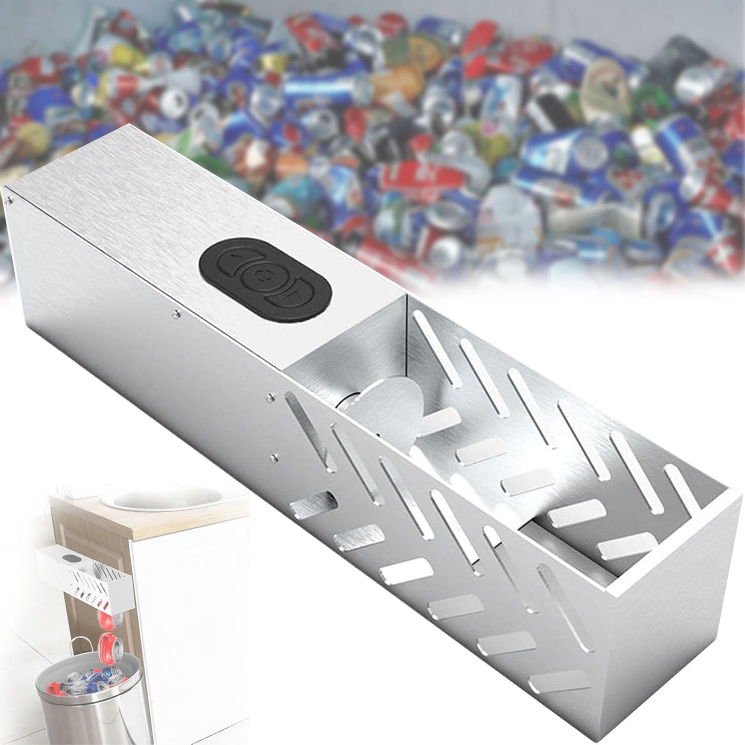Metal Can Crusher, electric Can Crusher For Recycling 12oz~16oz Cans Wall Mounted Automatic Can Crushers