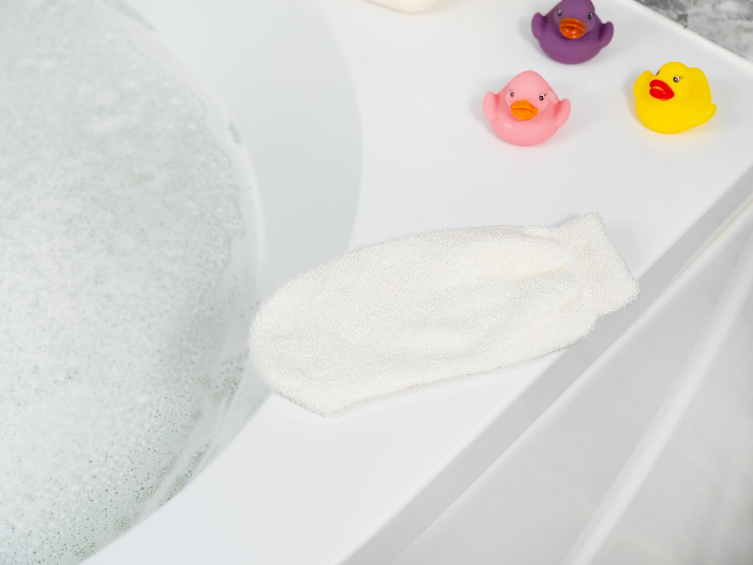 Juego de esponja y manoplas naturales para bebé, para baño y ducha, hipoalergénico