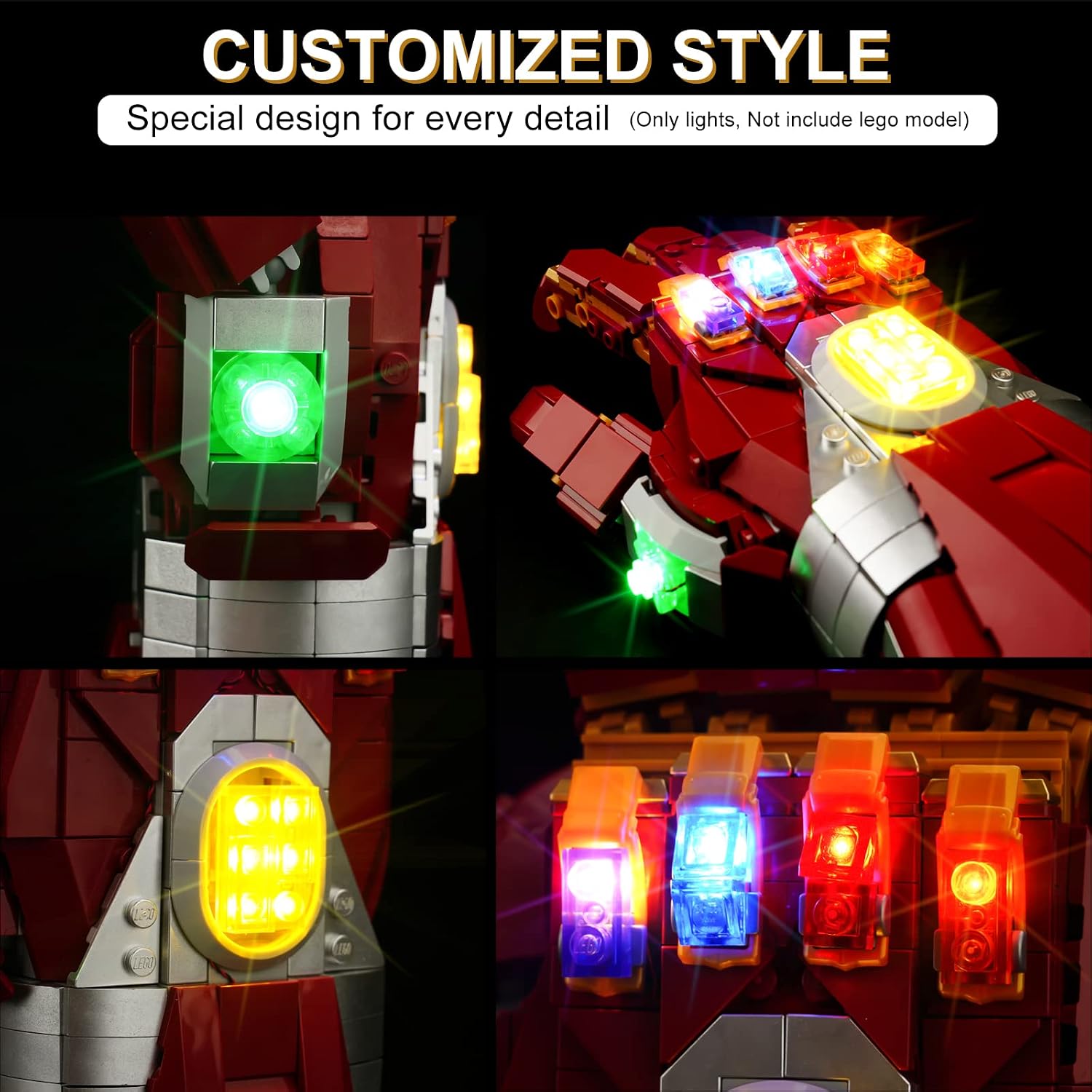 LED Light Kit for Lego Marvel Nano Gauntlet 76223, Compatible with Lego 76223, Lighting Your Toy for Marvel Nano Gauntlet - NOT Included The Model Set