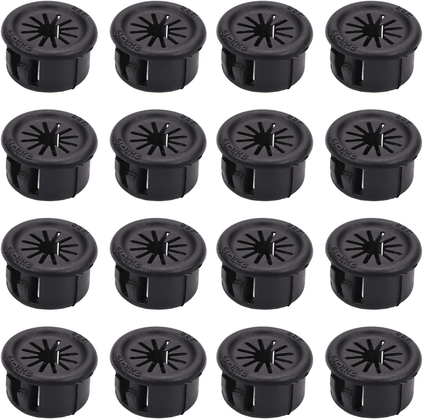 Fielect EHR-16 Black Nylon Cable Pipe Snap Bushing Protector Grommet 50Pcs-image-41