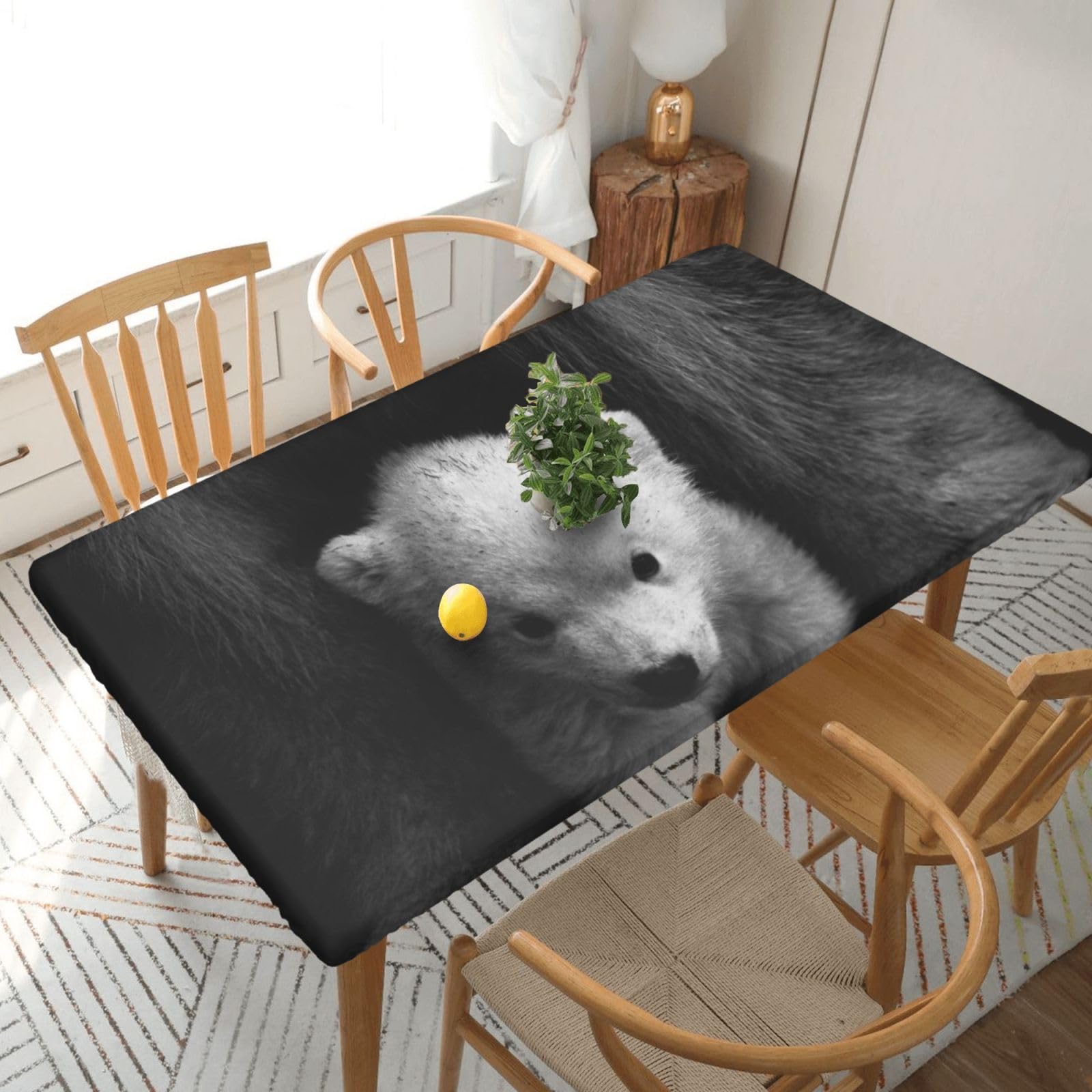 BNVSADC polar bear Printed 5FT Tablecloth Polyester Kitchen Water Resistant Table Cloth Dining Table Decoration Table Covers, 152x76 CM