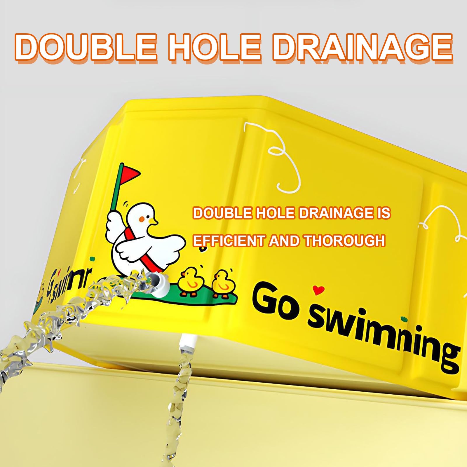 Baignoire Bébé Pliable Grande avec 5 Balles et 4 Canards Bouchon de Vidange Enfant 0-8 Ans Vert