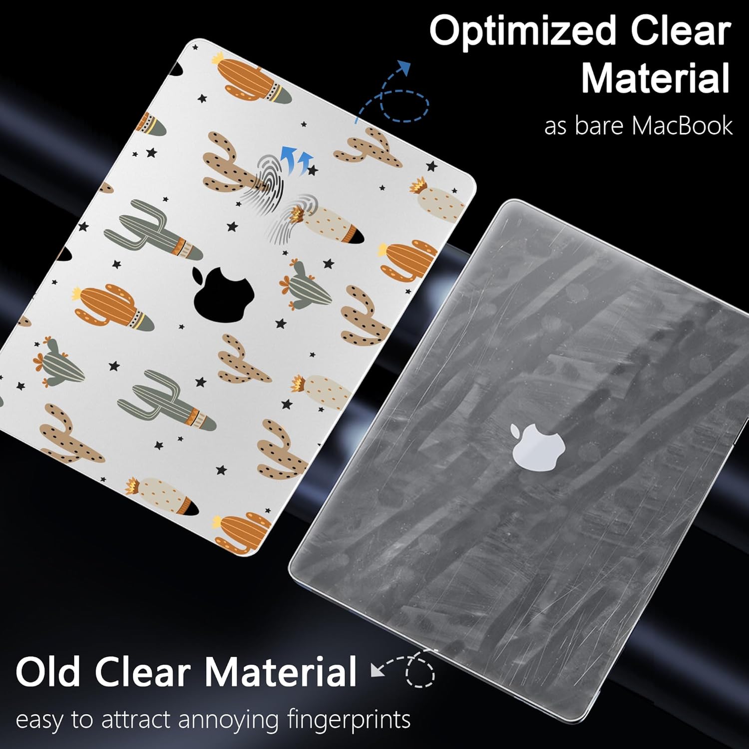 for MacBook Air 13.6" M4 Case 2025 2024 2022 Released A3240/A3113 M3/A2681 M2, Laptop Case with Keyboard Cover & Screen Protector & OTG Adapter & 2 Webcam Covers, Cute Cactus