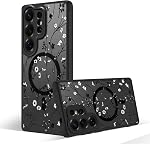 Boîtier magnétique pour Samsung Galaxy S26 Ultra [Compatible avec MagSafe] Leopard noir cas pour les femmes filles doux TPU Bumper dur PC Couverture anti-choc antidérapante de protection arrière A4