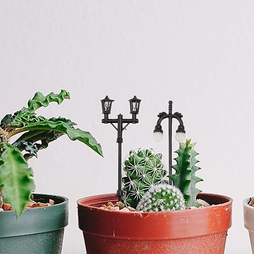 Miniatura 7 de Cabilock 8 unids Mini Street Light Modelo Solar Lámpara Poste Luces de Calle Modelo Microscópico Luces para Casa de Muñecas Miniatura Micro Paisaje