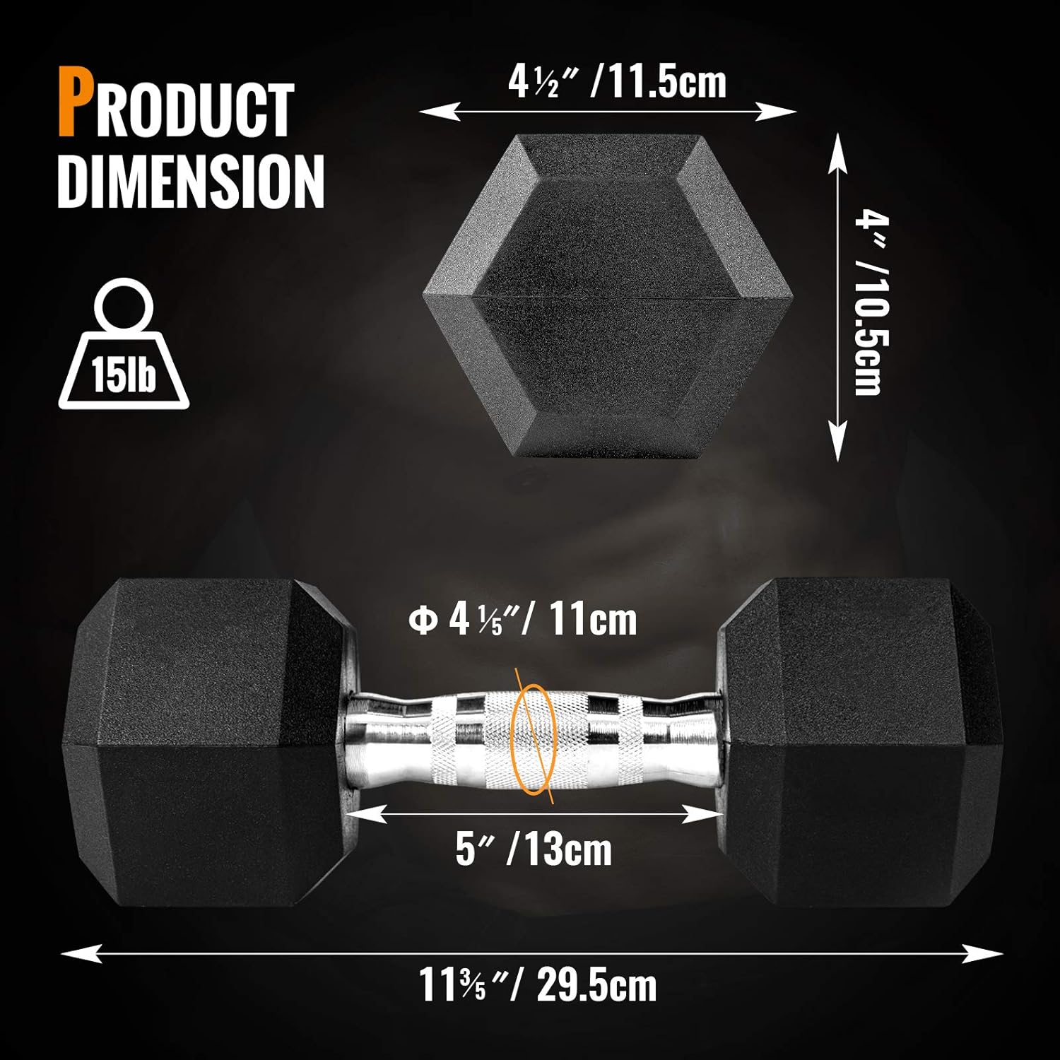 S.Y. Home&Outdoor Dumbbells Weight Rubber Encased Hex Dumbbell for Sports and Fitness in Single Pack : Sports & Outdoors