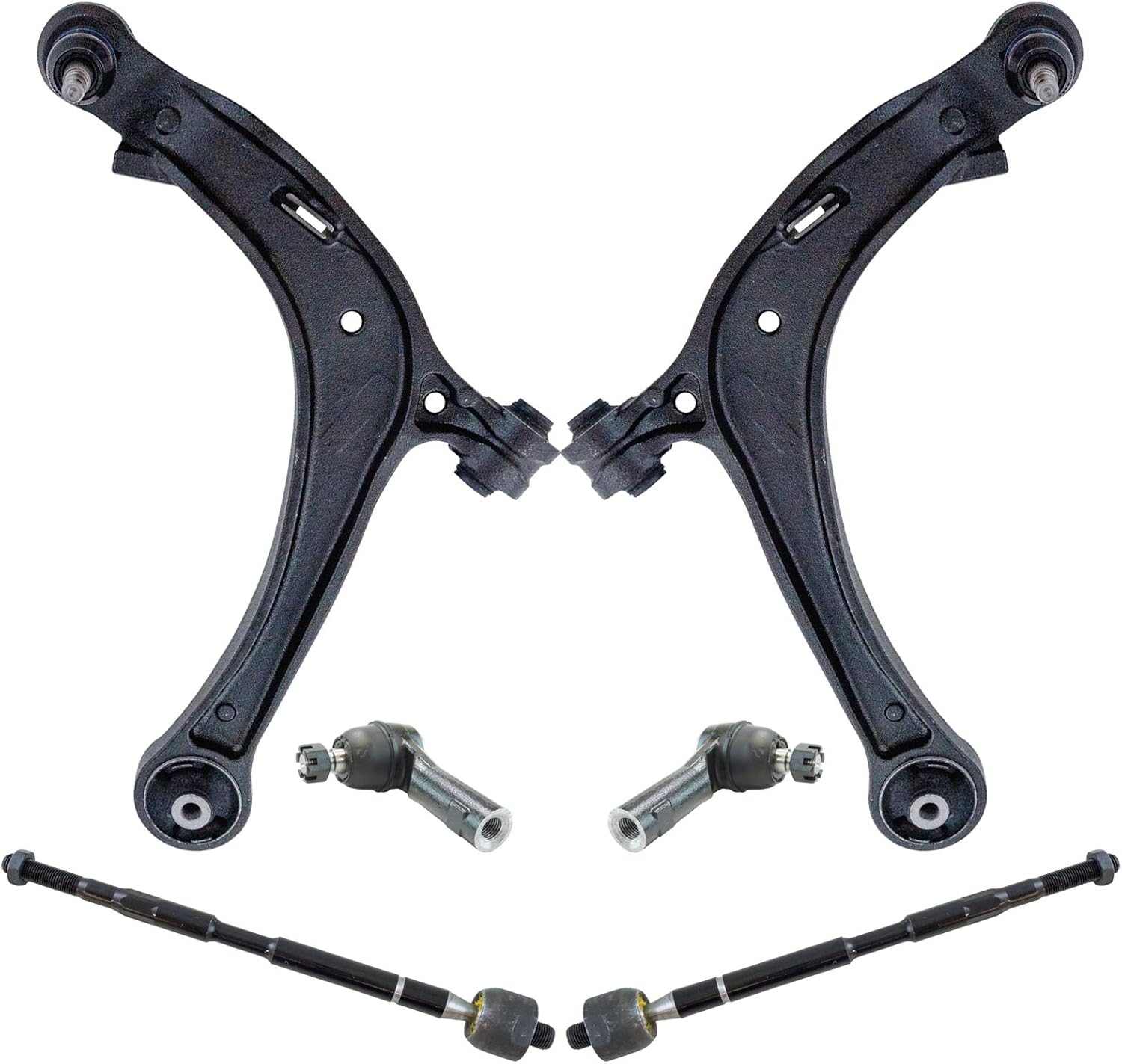 TRQ Front Steering & Suspension Kit Control Arm with Ball Joint Tie Rod Compatible with 2011-2013 Honda Odyssey
