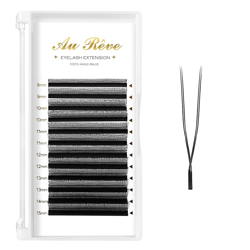 Extensões de cílios U 2D UU 0.07 D 8 mm Preto Fosco AuReve