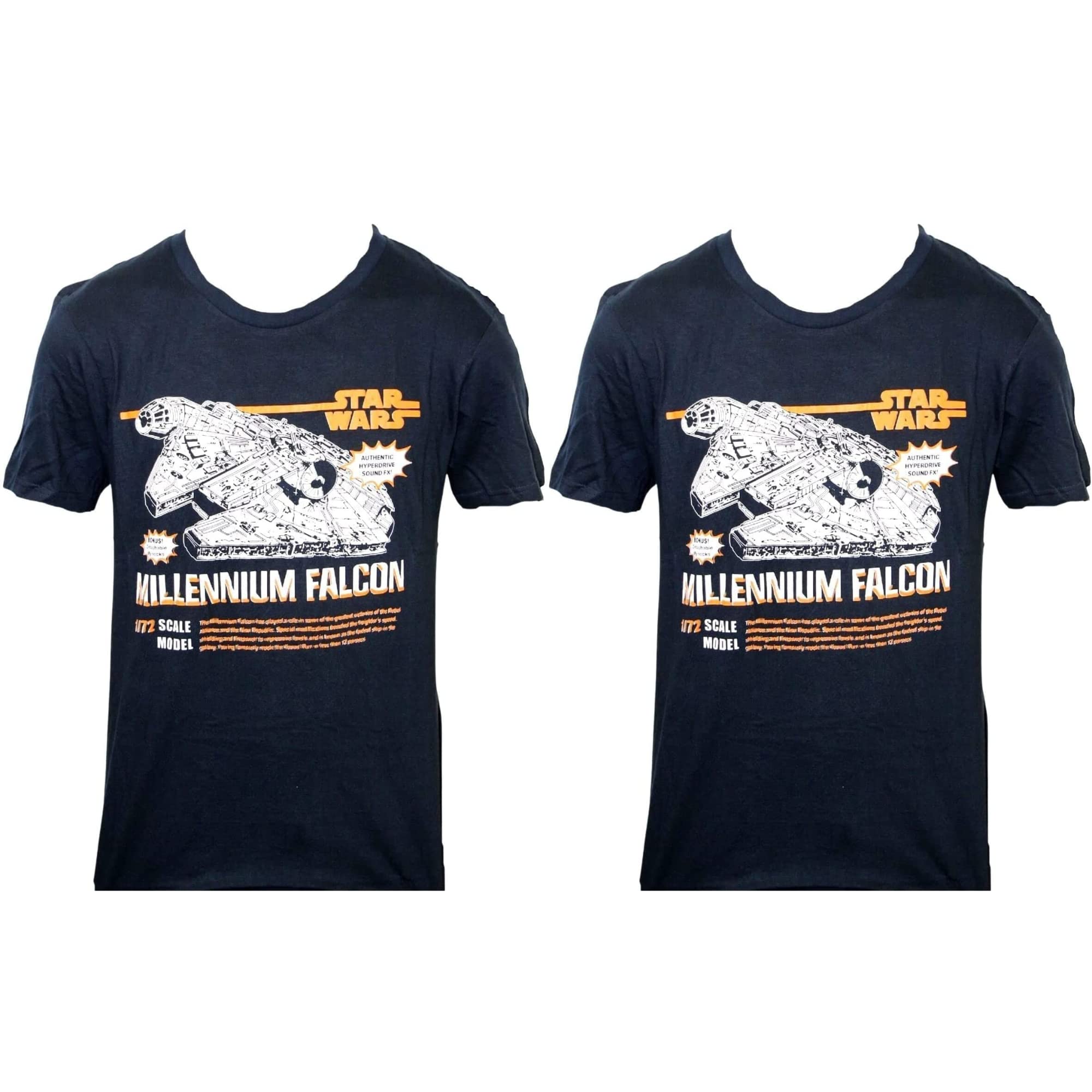 Star Wars Great Value Gift Bundle - Millenium Falcon T-Shirt - Unisex Adult Medium - Pack of 2