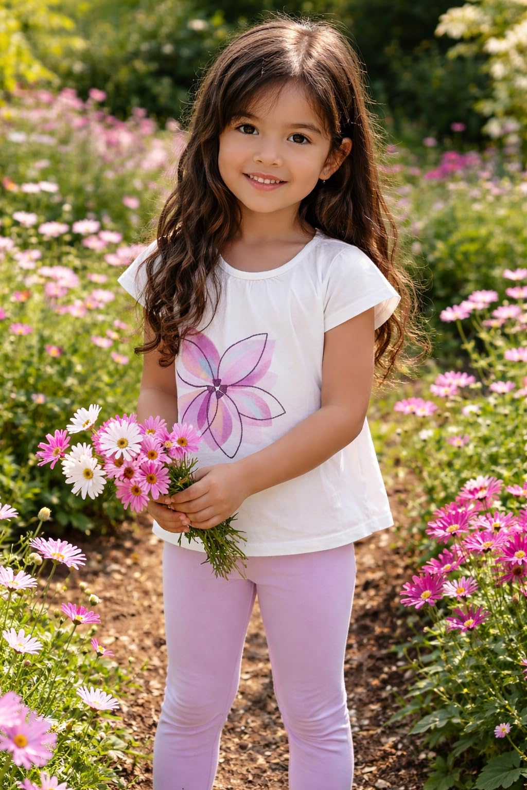 Mayoral Completo primaverile estivo bambina 5 anni - 110 cm color lilla con ricamo floreale