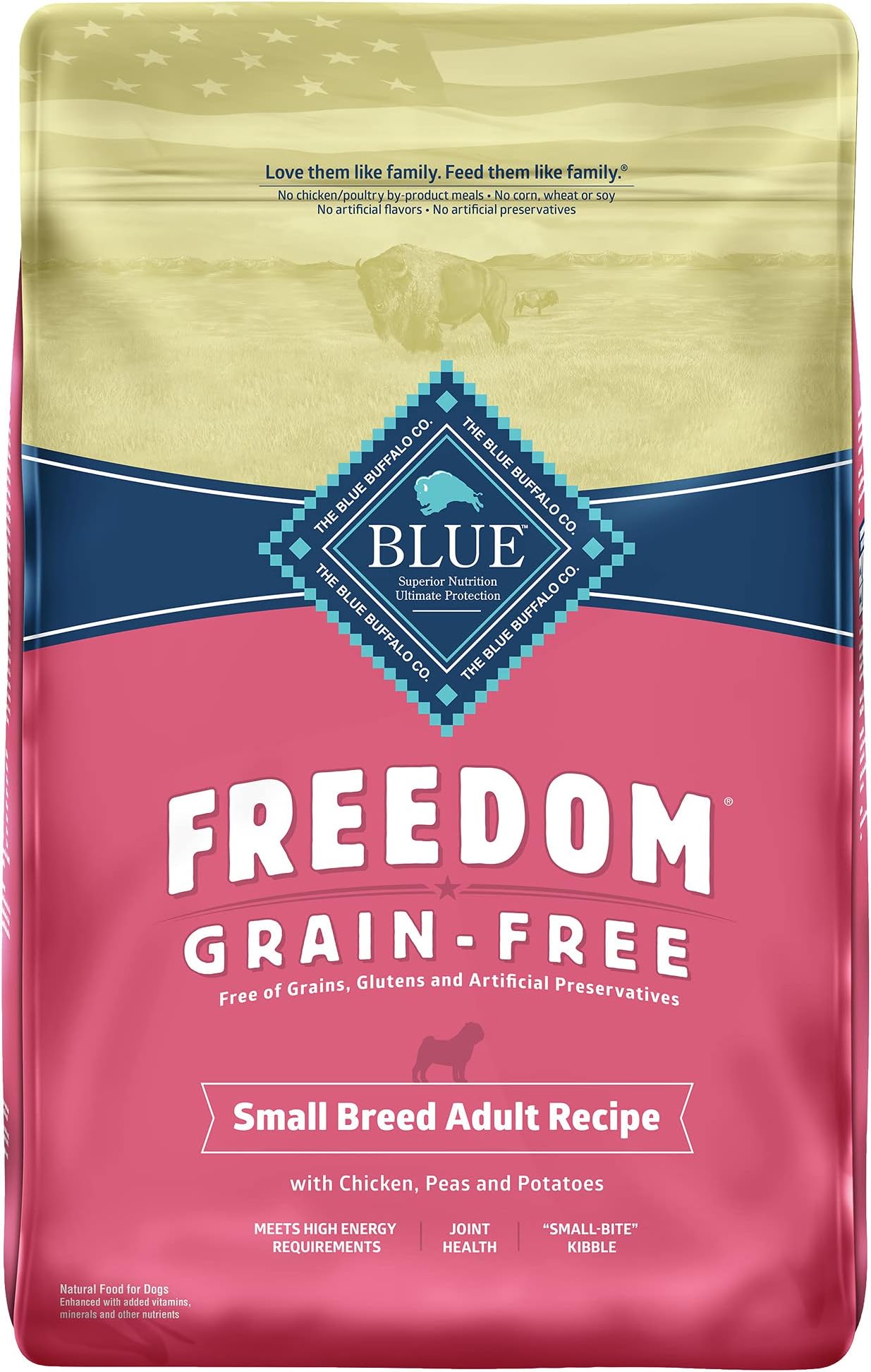 Blue Buffalo Freedom Grain Free Natural Adult Small Breed Dry Dog Food, Chicken 11-lb